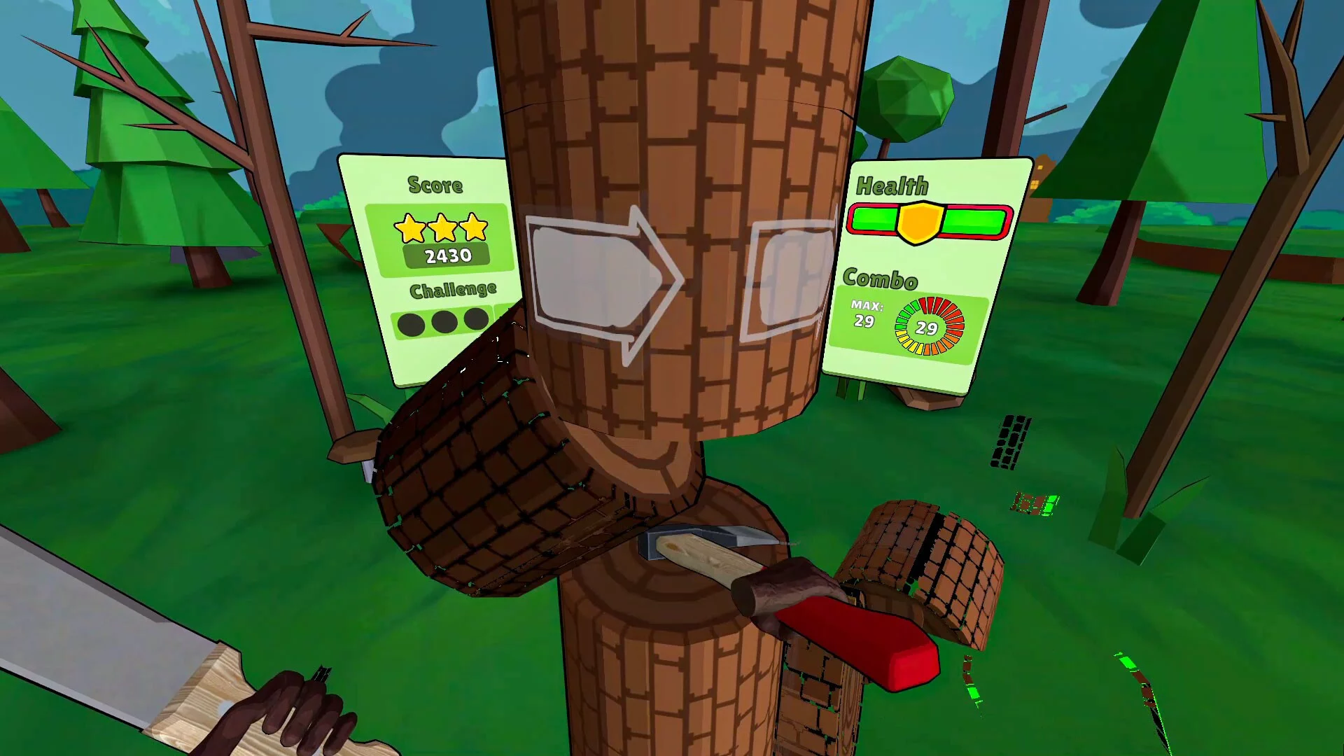 Изображение игры: Timberman VR - grab an axe, chop trees, beat records!