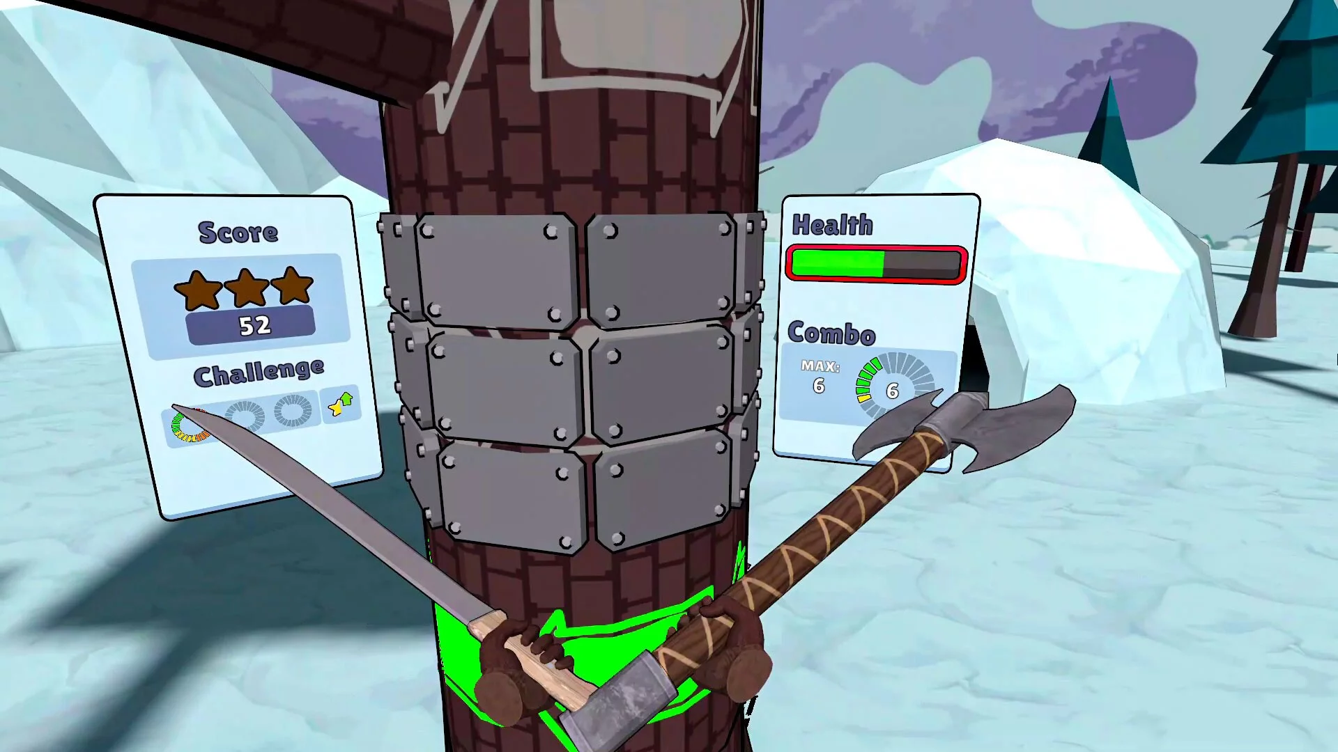 Изображение игры: Timberman VR - grab an axe, chop trees, beat records!