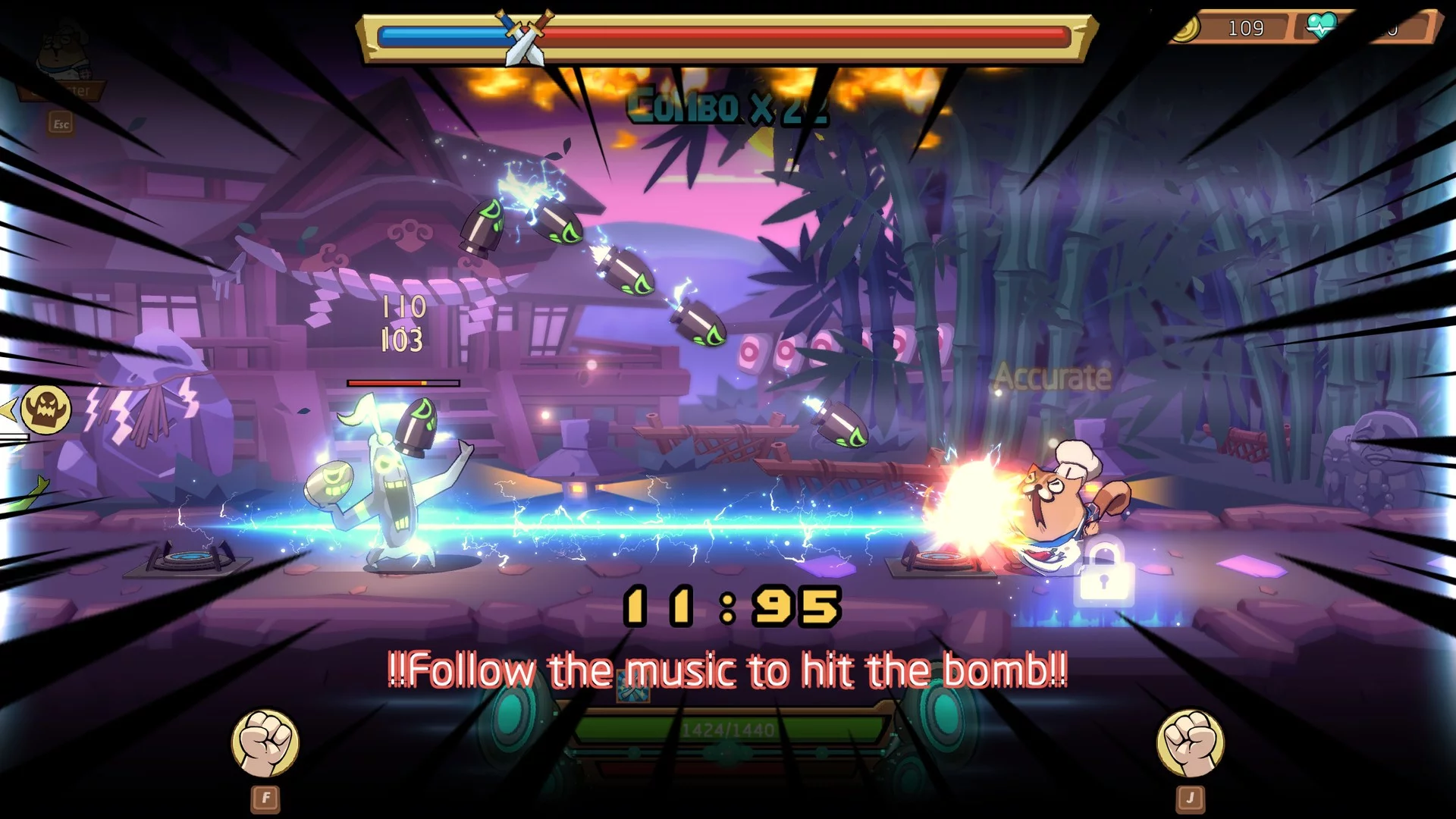 Изображение игры: 节奏快打/Rhythm Fighter