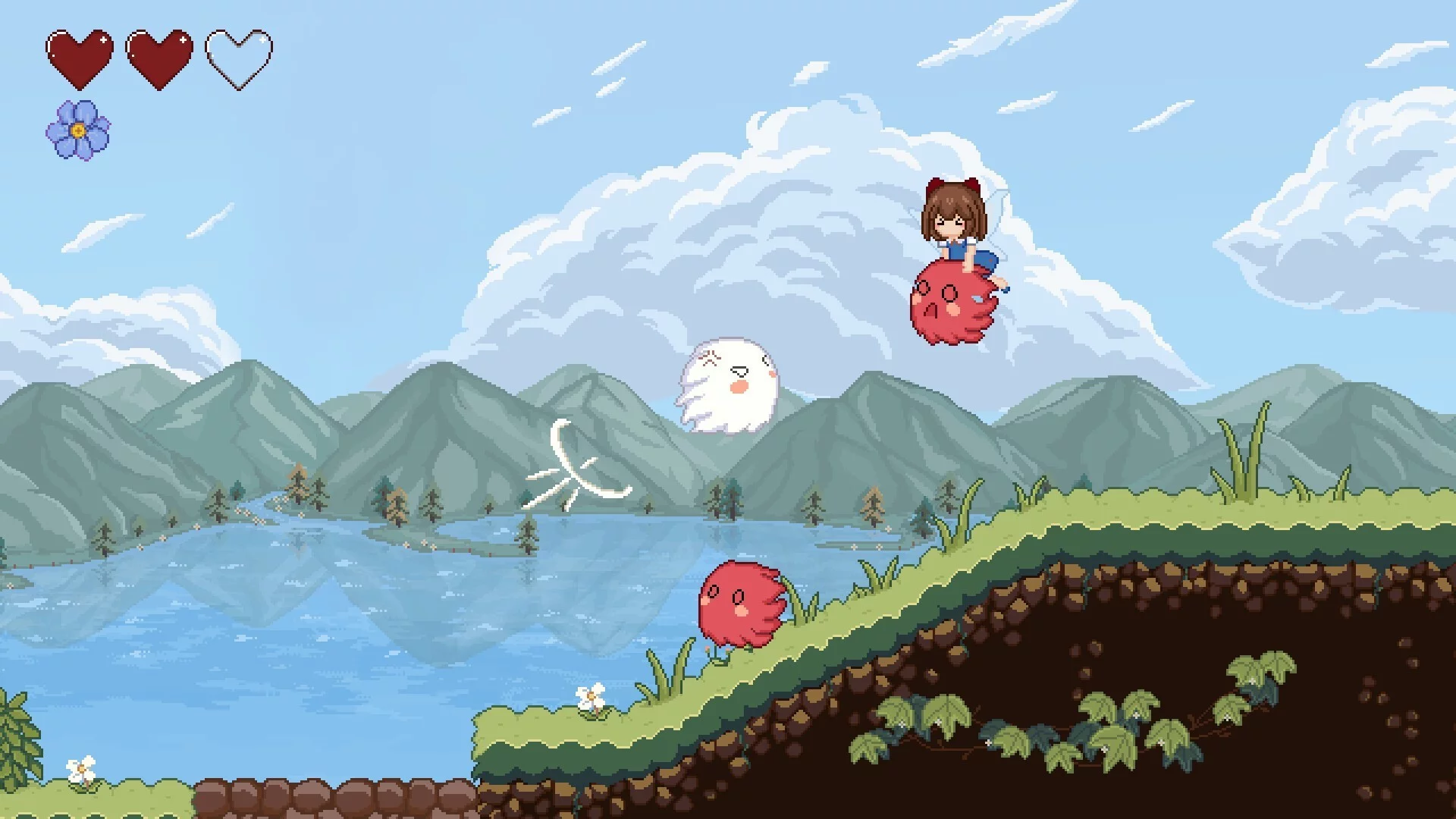 Изображение игры: 毛玉大冒险 ~ Kedama's Adventure