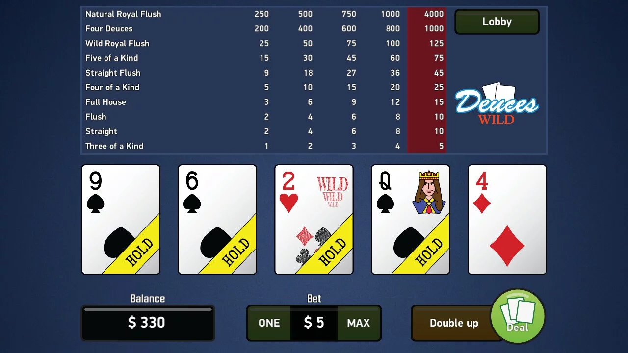 Изображение игры: Deuces Wild - Video Poker