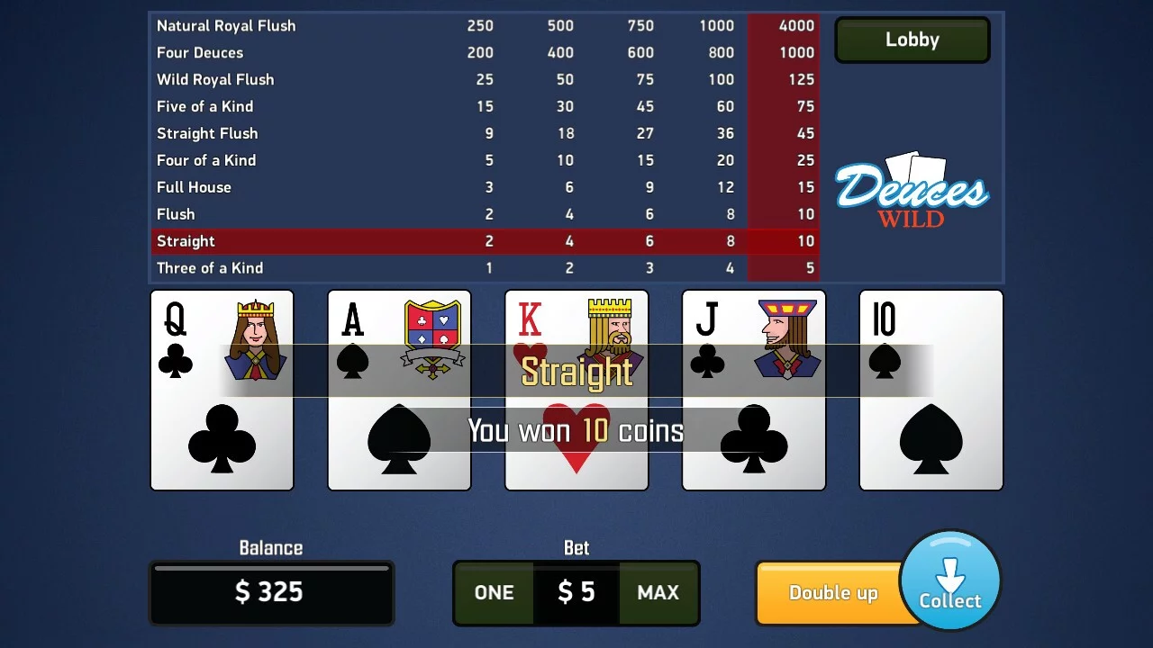 Изображение игры: Deuces Wild - Video Poker