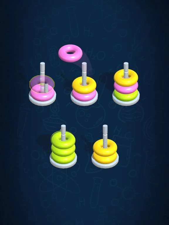 Изображение игры: Hoop Stack Color: Sort Puzzle