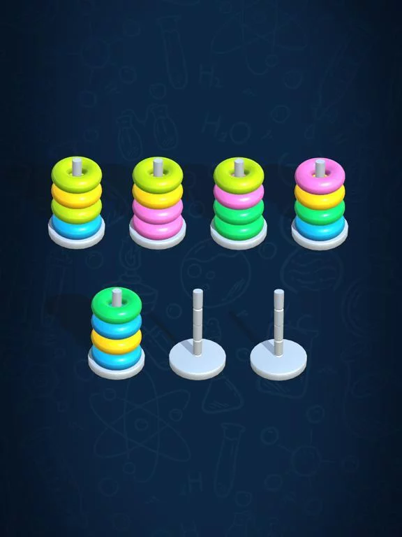 Изображение игры: Hoop Stack Color: Sort Puzzle