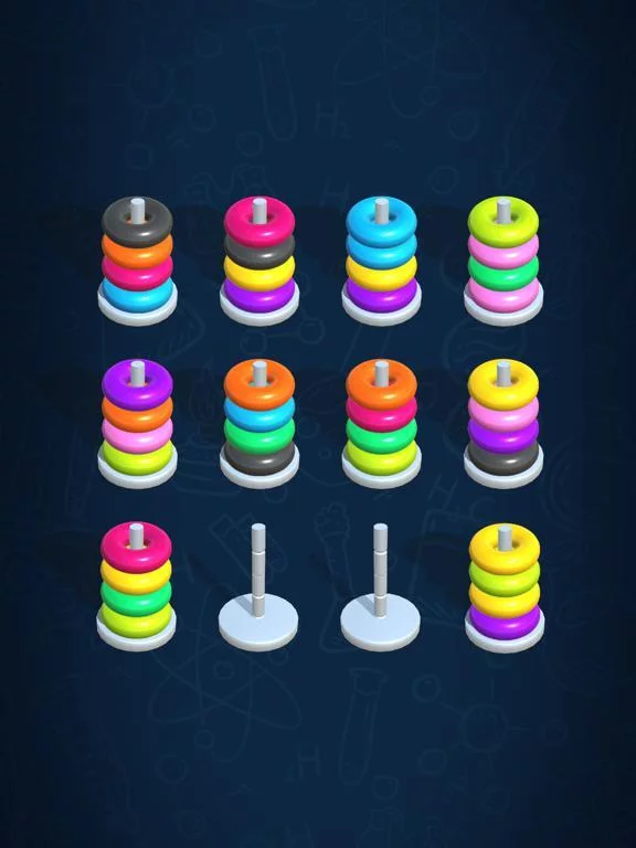 Изображение игры: Hoop Stack Color: Sort Puzzle