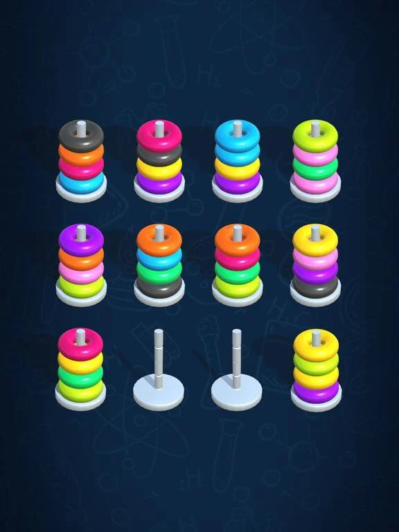 Изображение игры: Hoop Stack Color: Sort Puzzle
