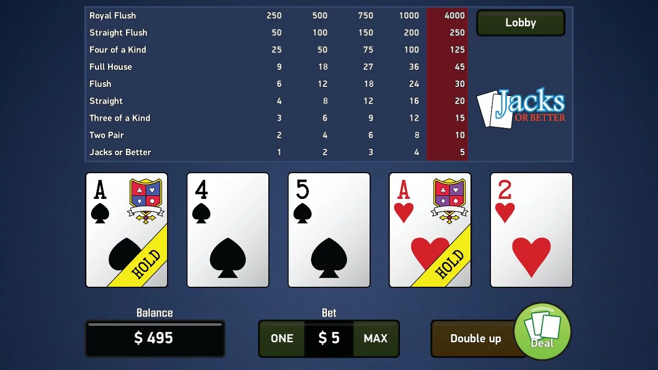 Изображение игры: Jacks or Better - Video Poker