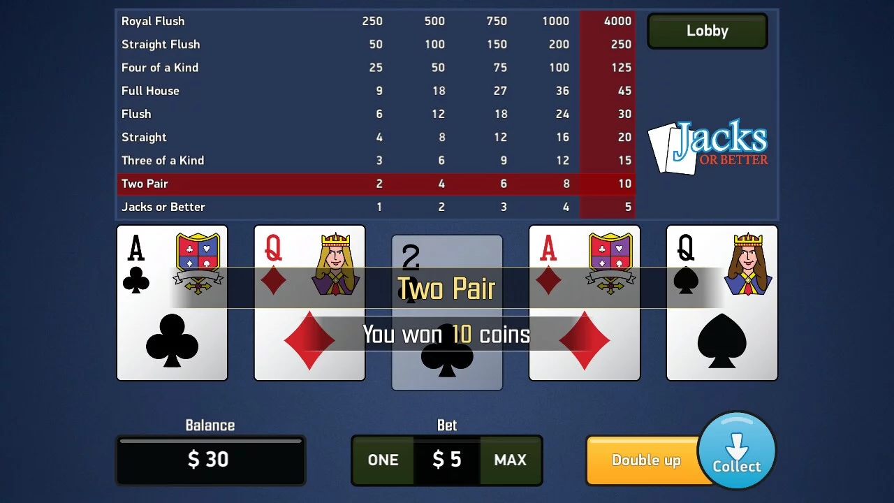 Изображение игры: Jacks or Better - Video Poker