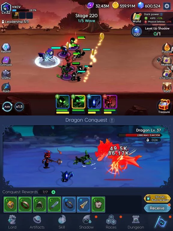 Изображение игры: Shadow Knights: Idle RPG