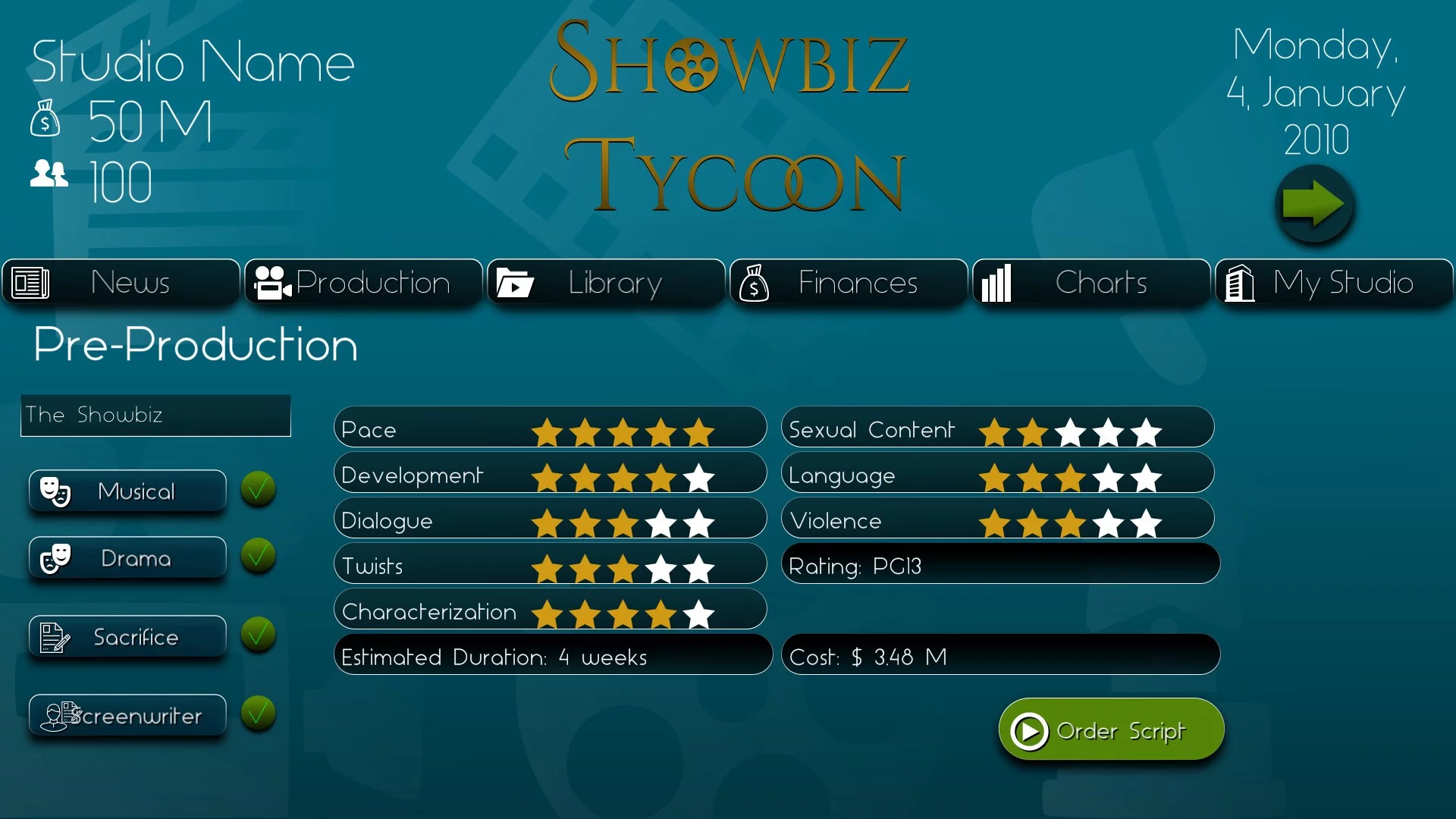 Изображение игры: Showbiz Tycoon