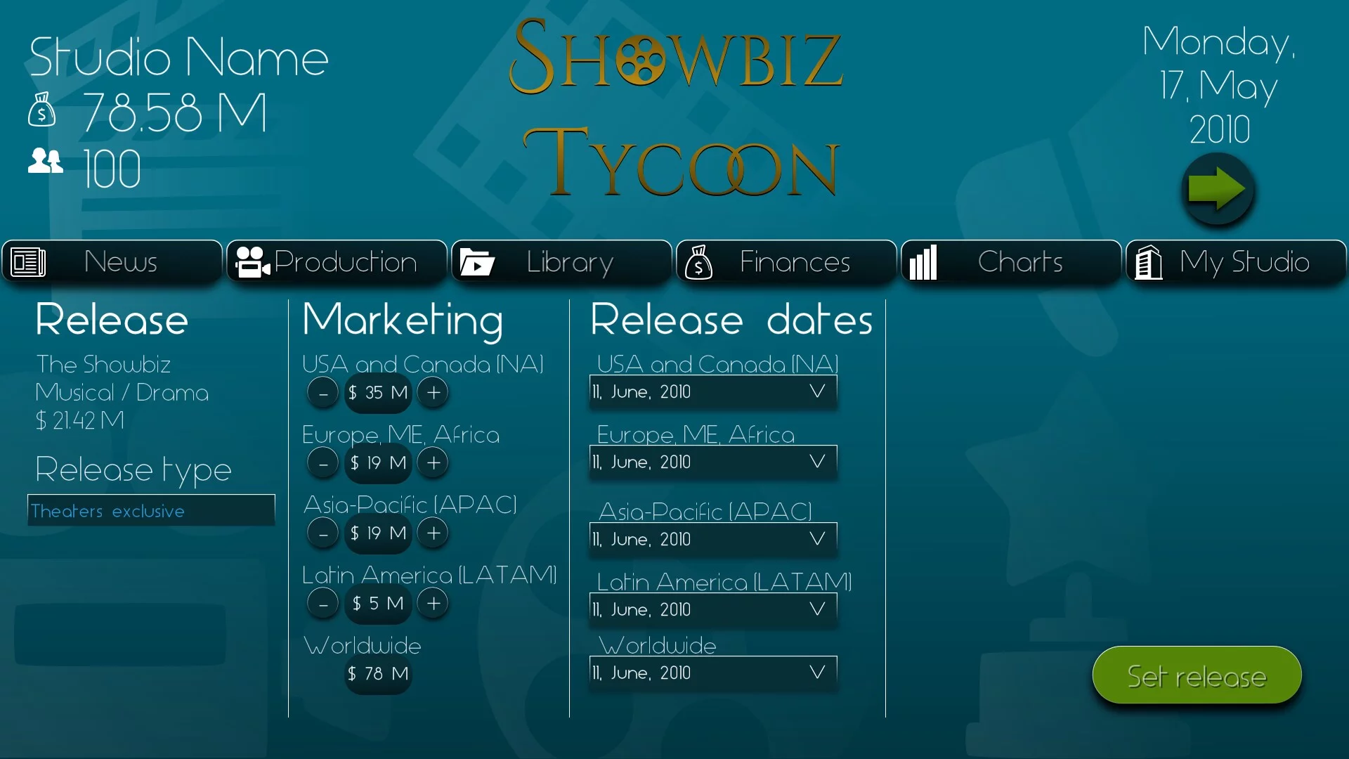 Изображение игры: Showbiz Tycoon