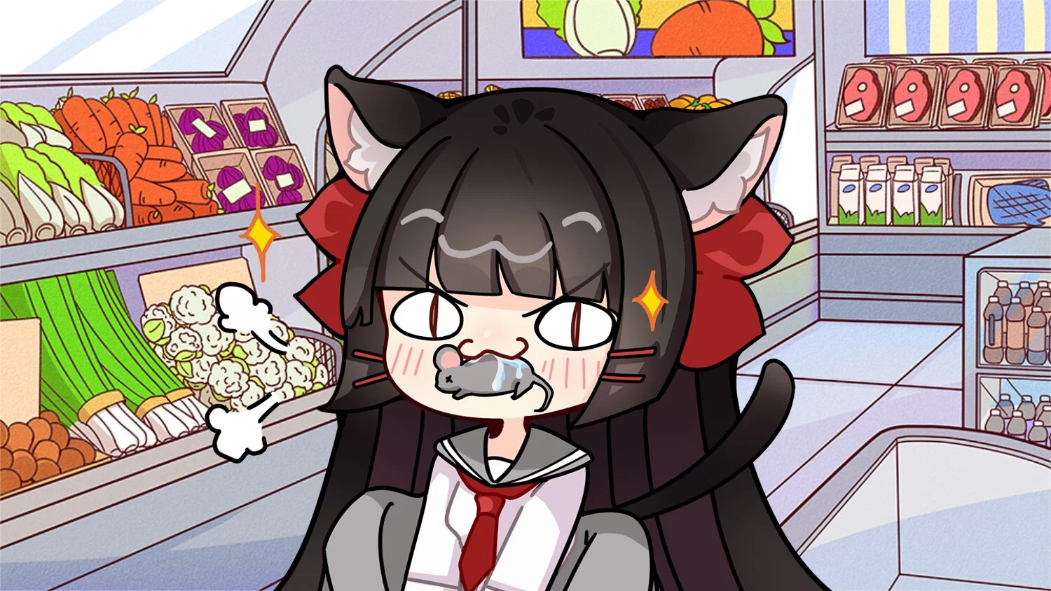 Изображение игры: 卖萌恶霸喵霸霸 Cute Bully Nyanbaba