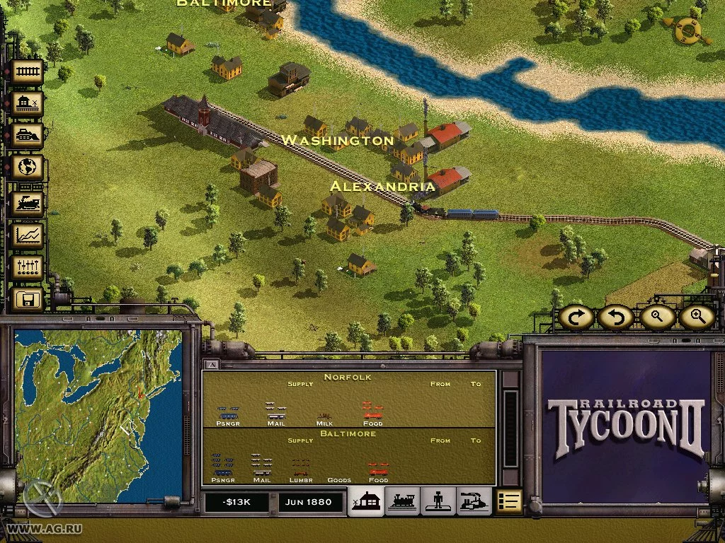 Изображение игры: Railroad Tycoon 2
