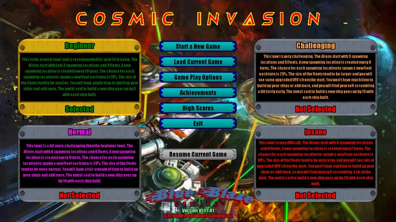 Изображение игры: Cosmic Invasion