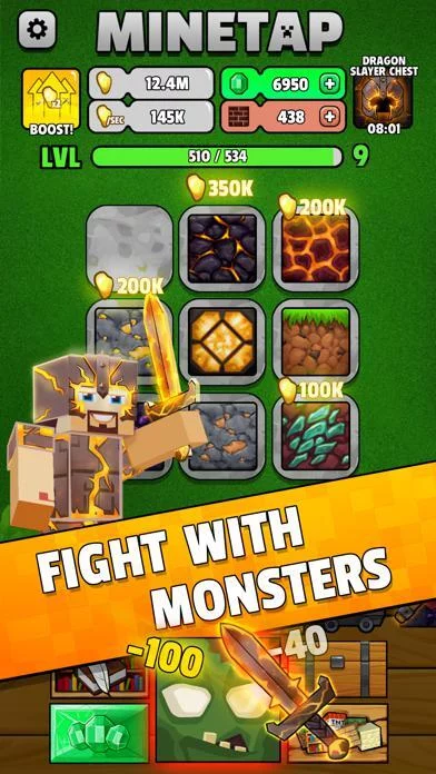 Изображение игры: Minetap – Merge rpg clicker