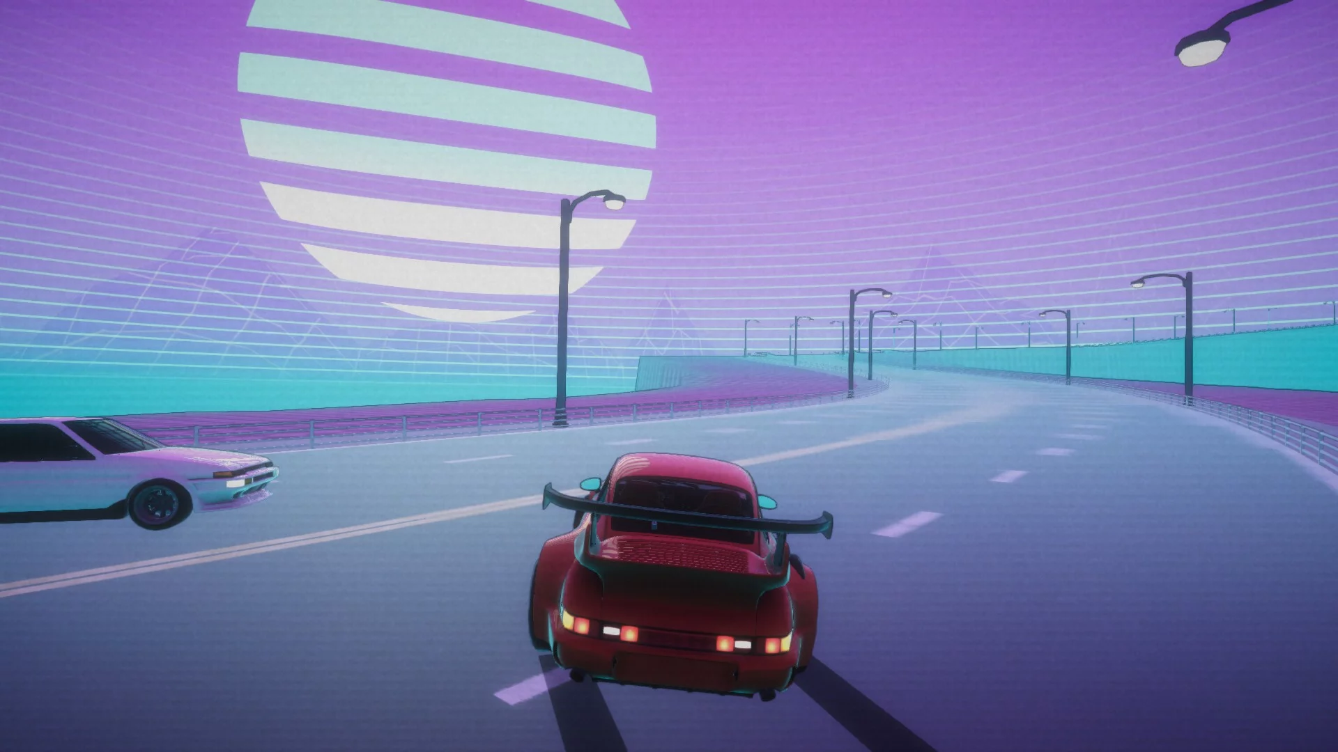 Изображение игры: RetroDrift: Retrowave Online Road