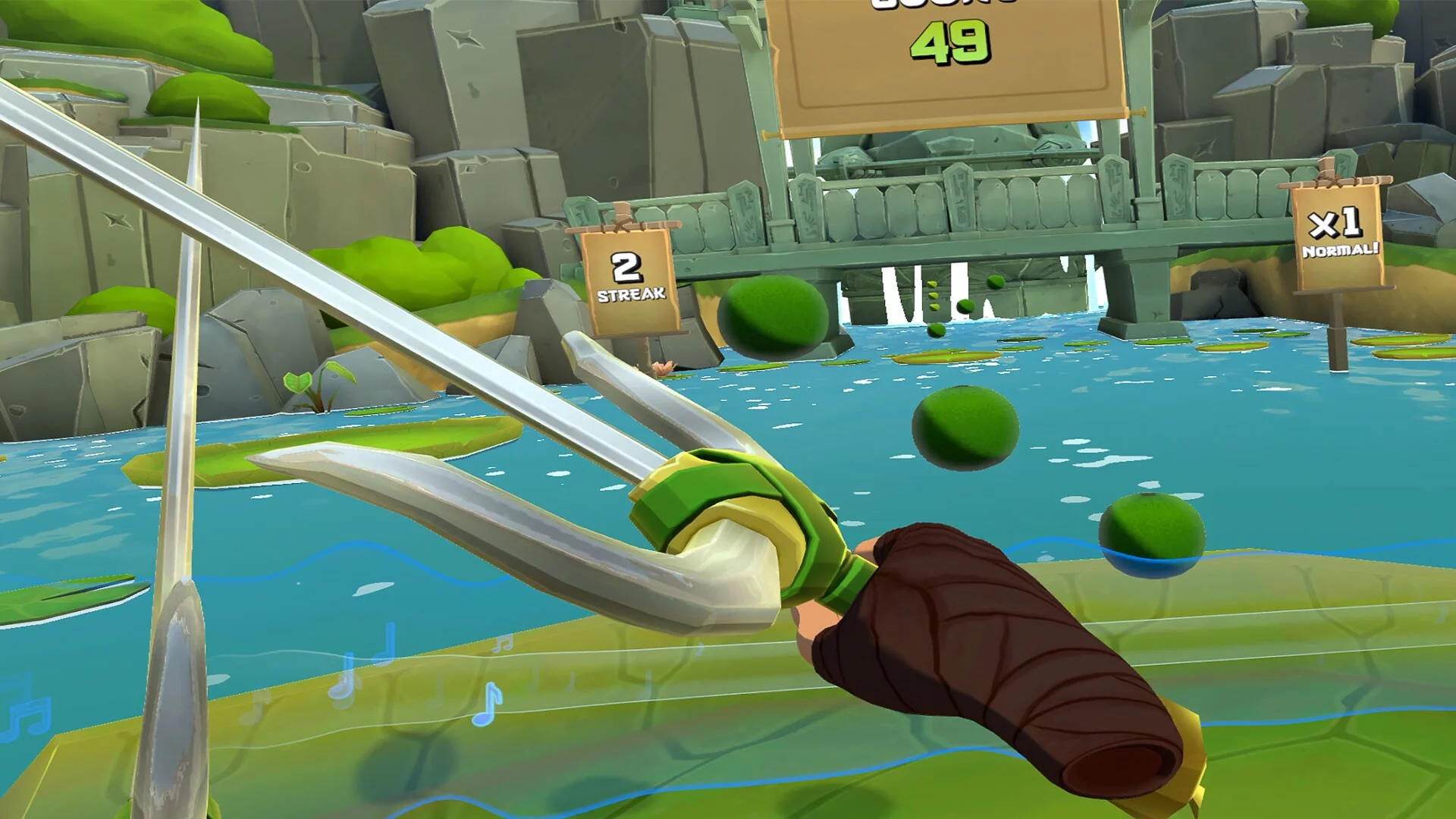 Изображение игры: Fruit Ninja VR 2