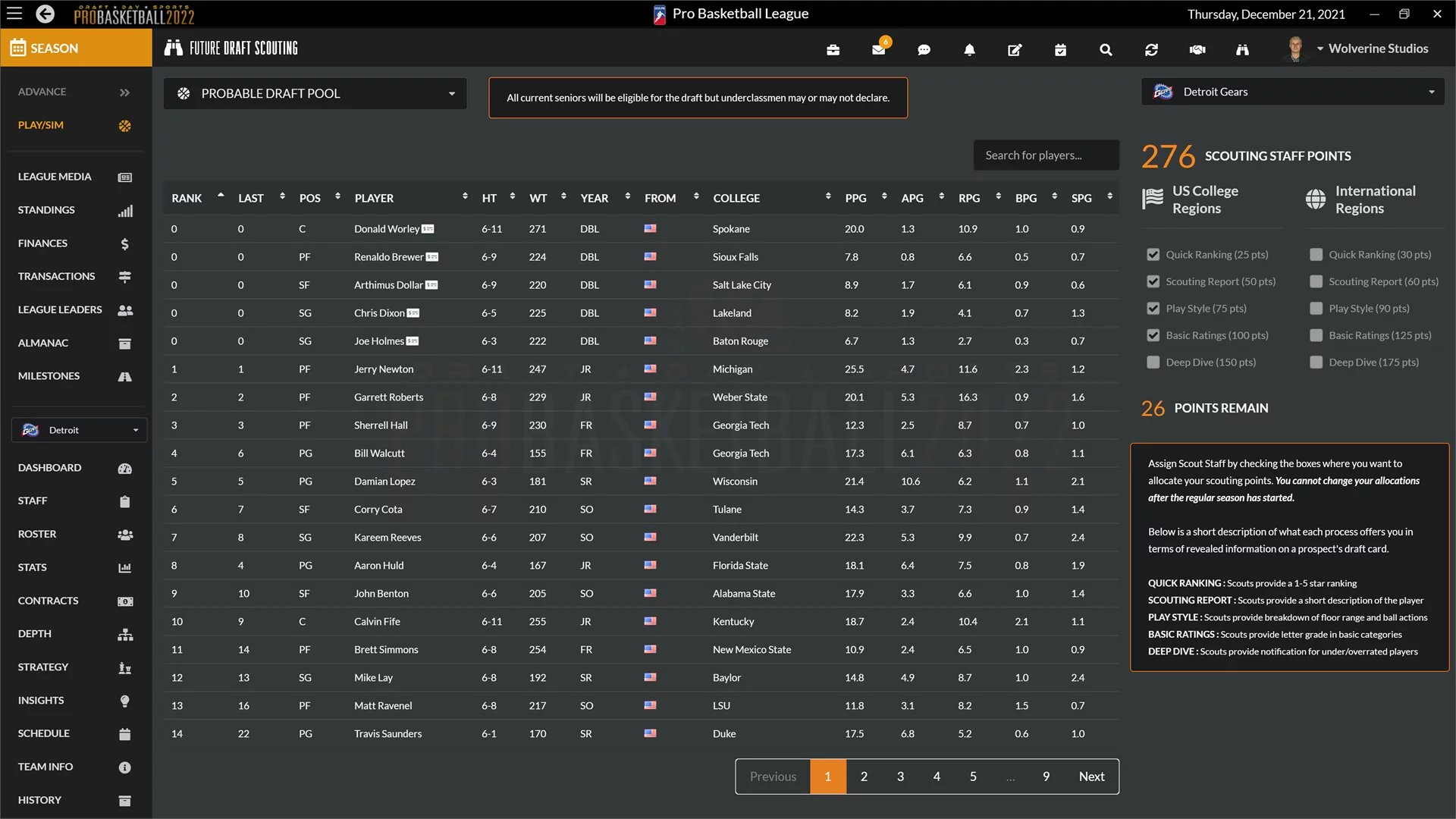 Изображение игры: Draft Day Sports: Pro Basketball 2022