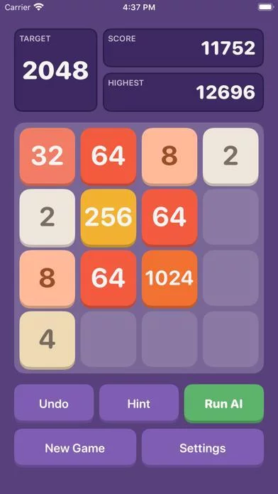 Изображение игры: 2048 AI - Play with AI solver