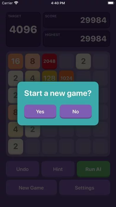 Изображение игры: 2048 AI - Play with AI solver