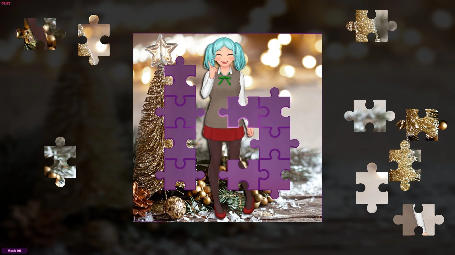 Изображение игры: Anime Jigsaw Girls - Christmas