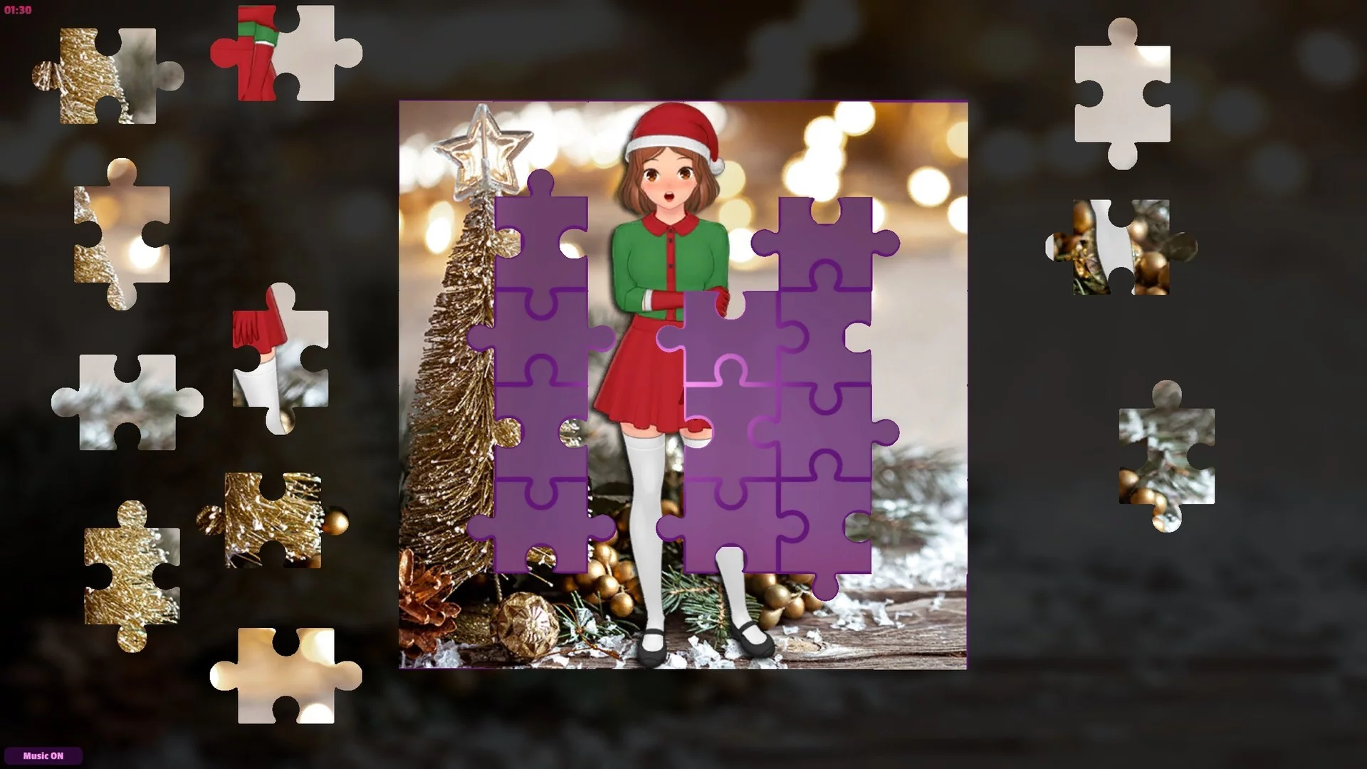 Изображение игры: Anime Jigsaw Girls - Christmas