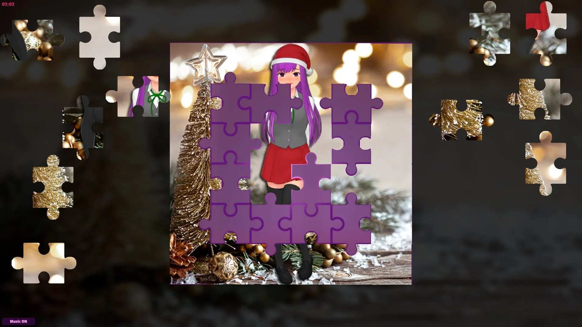 Изображение игры: Anime Jigsaw Girls - Christmas