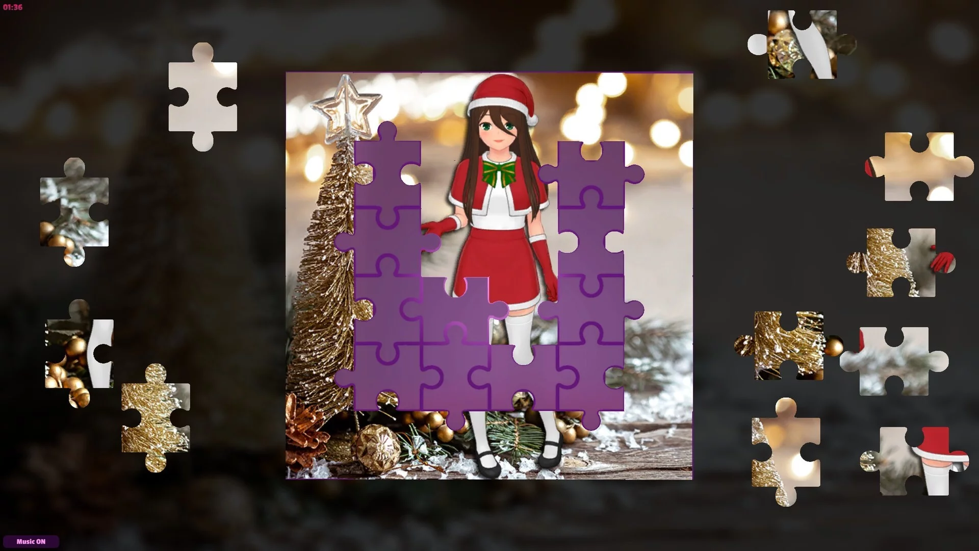 Изображение игры: Anime Jigsaw Girls - Christmas