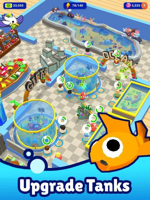Изображение игры: Idle Aquarium: Fish Tank Zoo