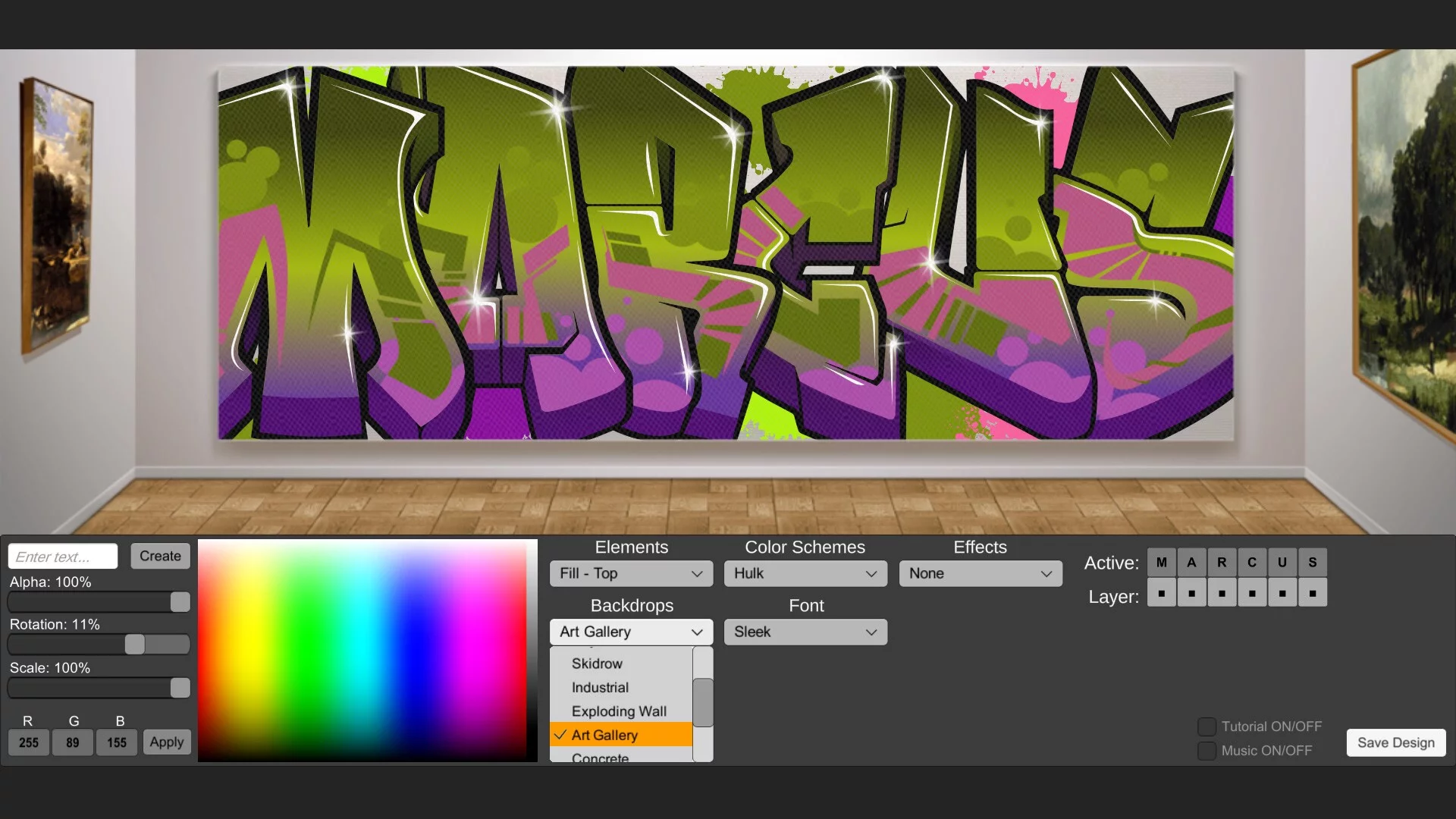 Изображение игры: The Graffiti Creator