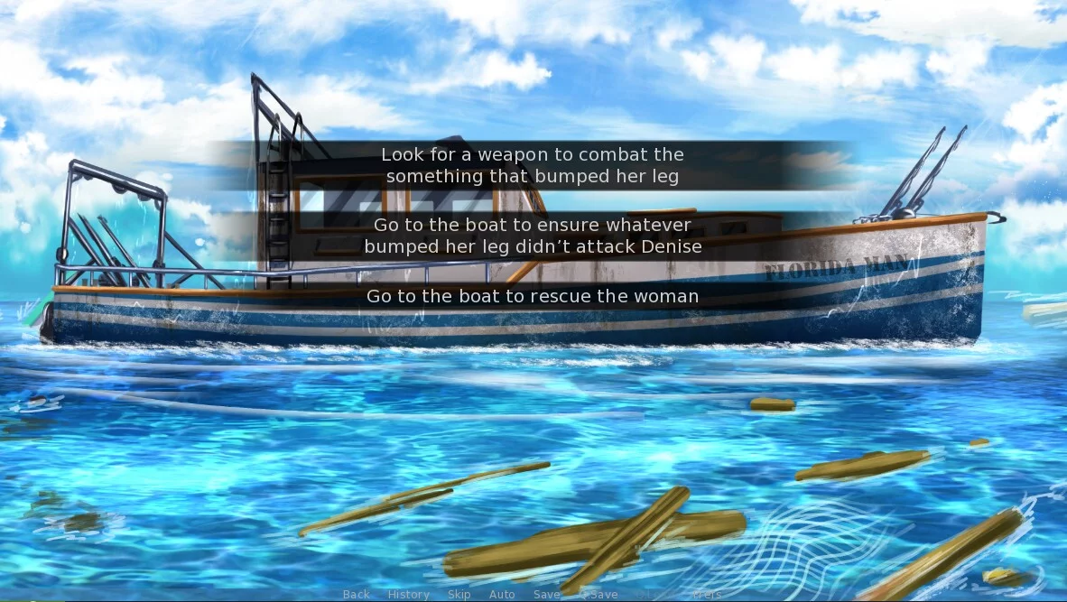 Изображение игры: King of the Raft - A LitRPG Visual Novel Apocalypse Adventure