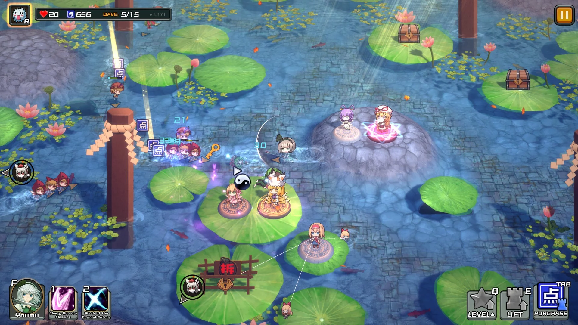 Изображение игры: Touhou Monster TD ~ 幻想乡妖怪塔防