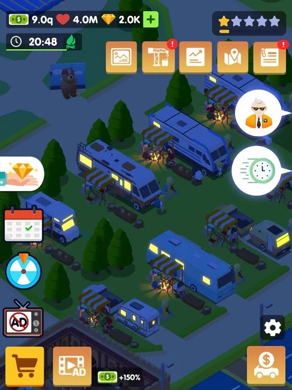 Изображение игры: Campground Tycoon-Idle RV life