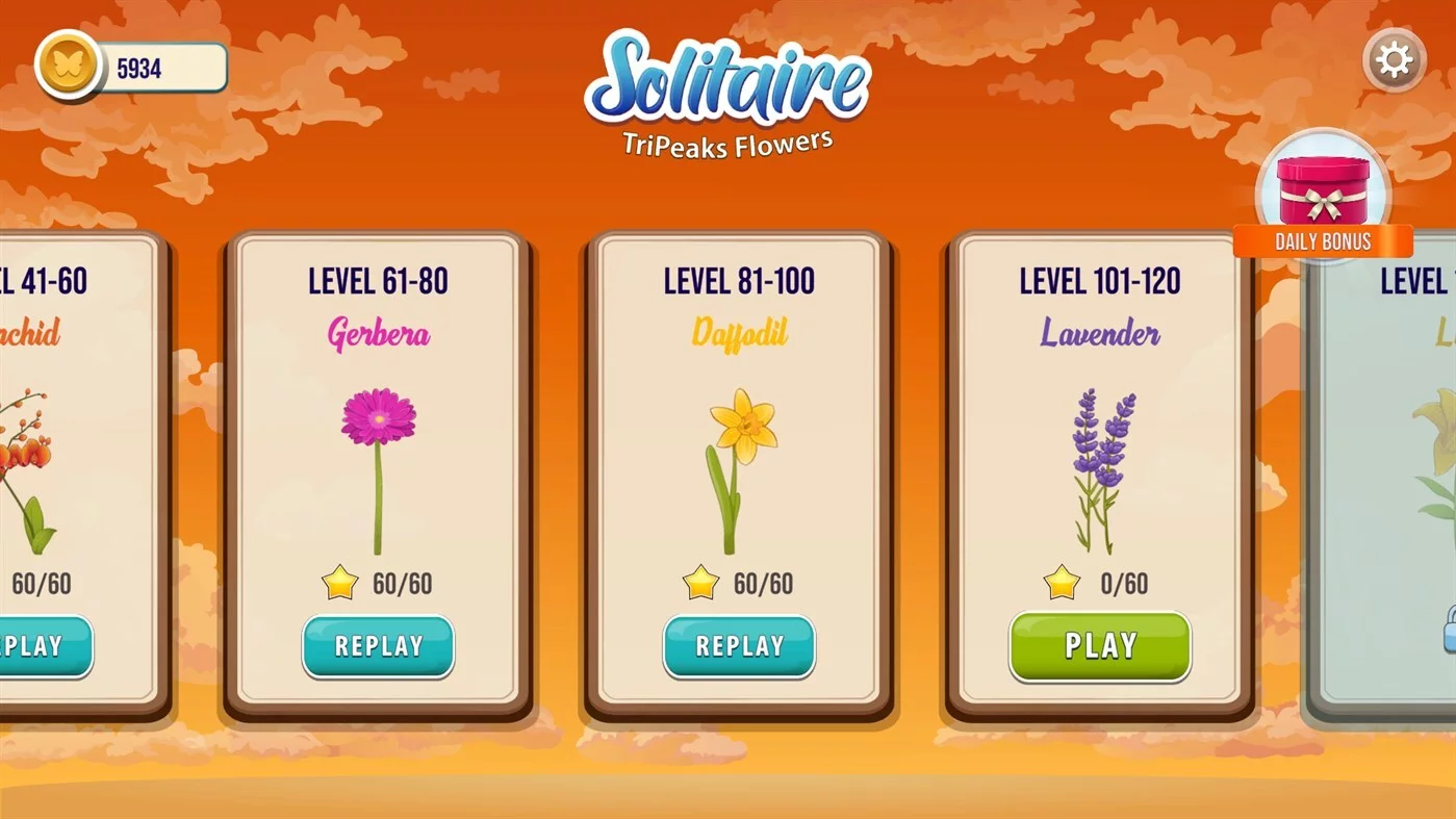 Изображение игры: Solitaire TriPeaks Flowers