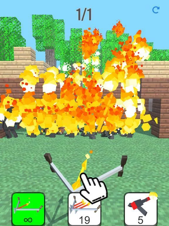 Изображение игры: Burn it Down! 3D Pixel Game