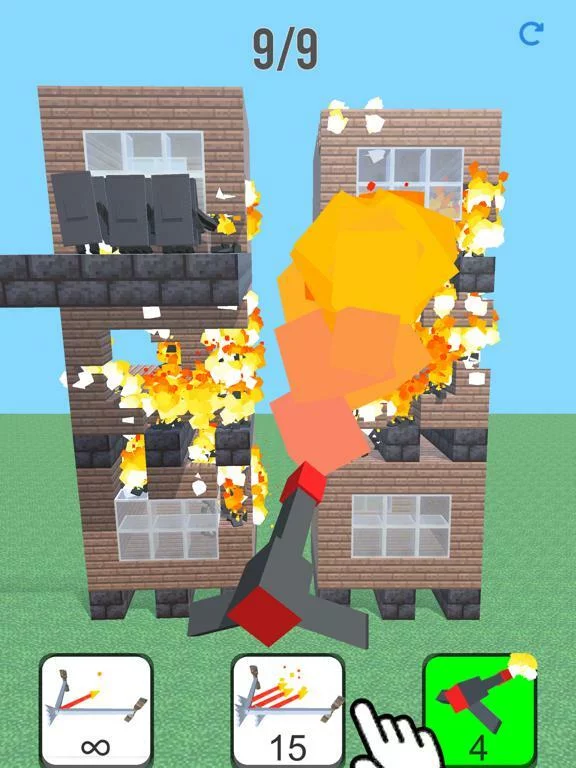Изображение игры: Burn it Down! 3D Pixel Game
