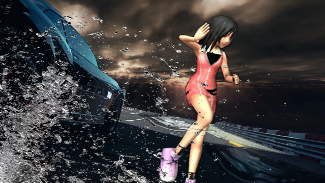 Изображение игры: 恶搞赛车 湿身吧！ Splash To Wild Kids