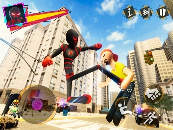 Изображение игры: Stick Spider Crime City Rescue