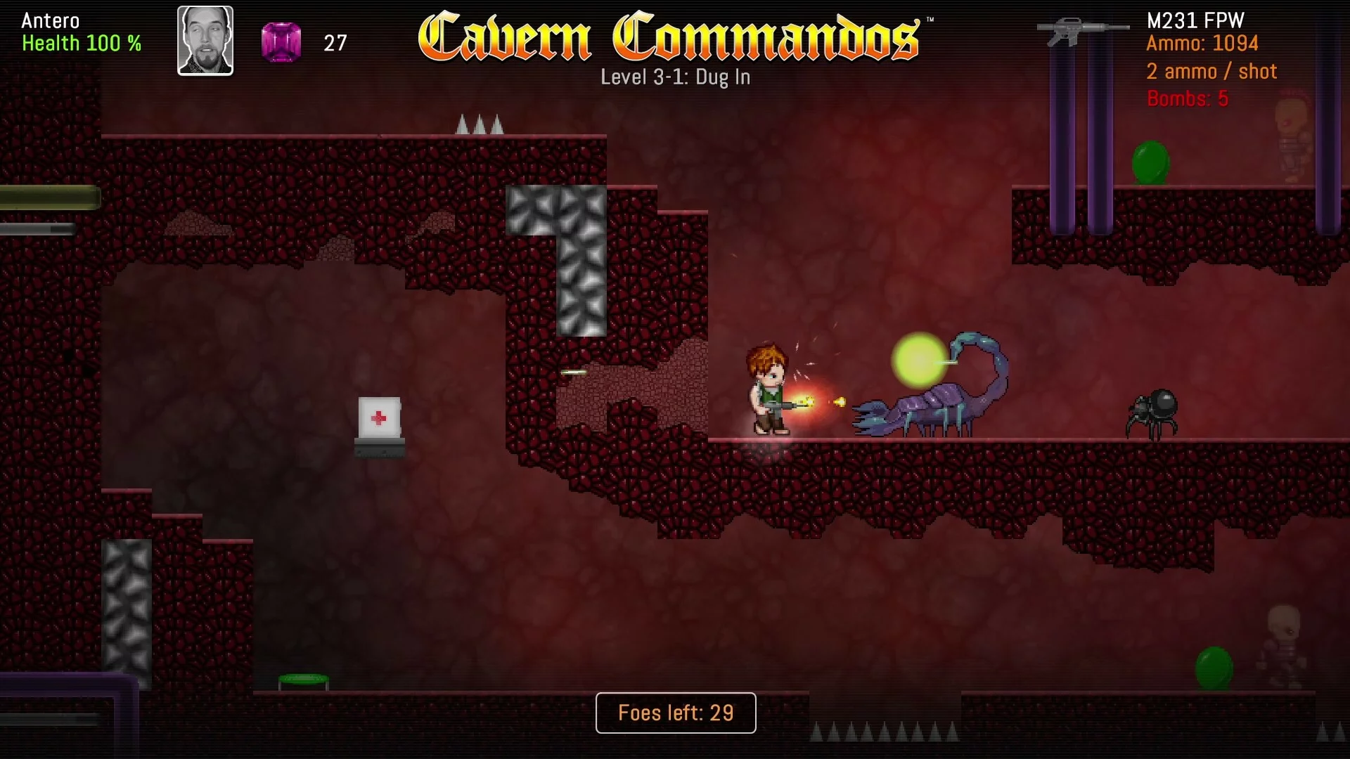 Изображение игры: Cavern Commandos