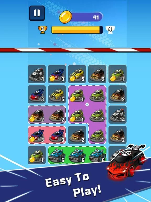 Изображение игры: Merge Car:Just Get 10