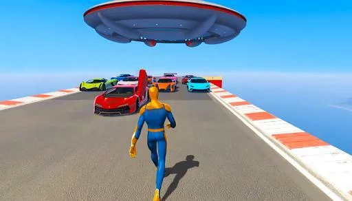 Изображение игры: Superhero Car Stunts - Racing Car Games
