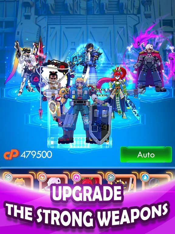 Изображение игры: Cyber War: Idle Tower Defense