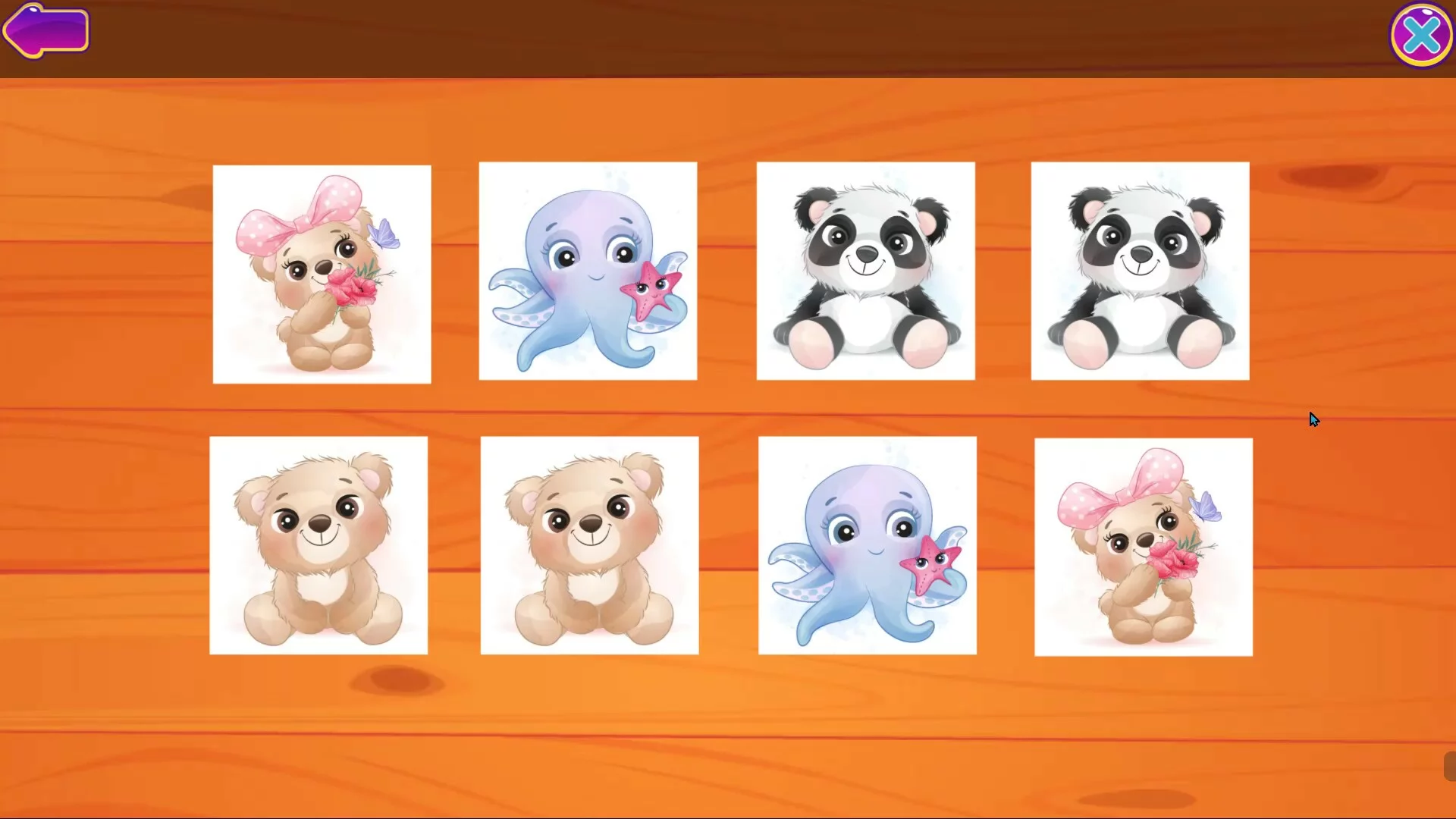 Изображение игры: Cute Animals Memory Card Game