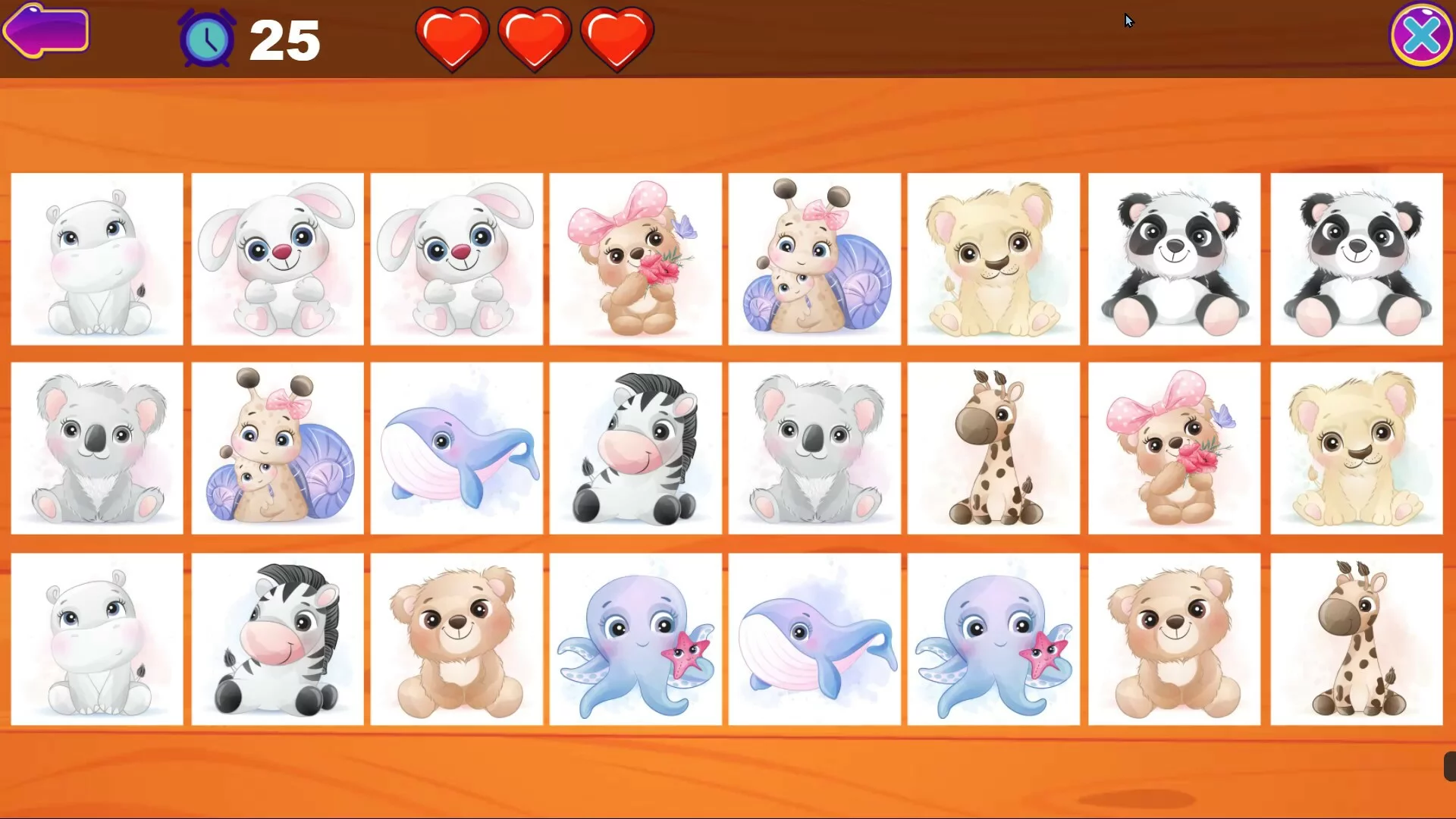 Изображение игры: Cute Animals Memory Card Game