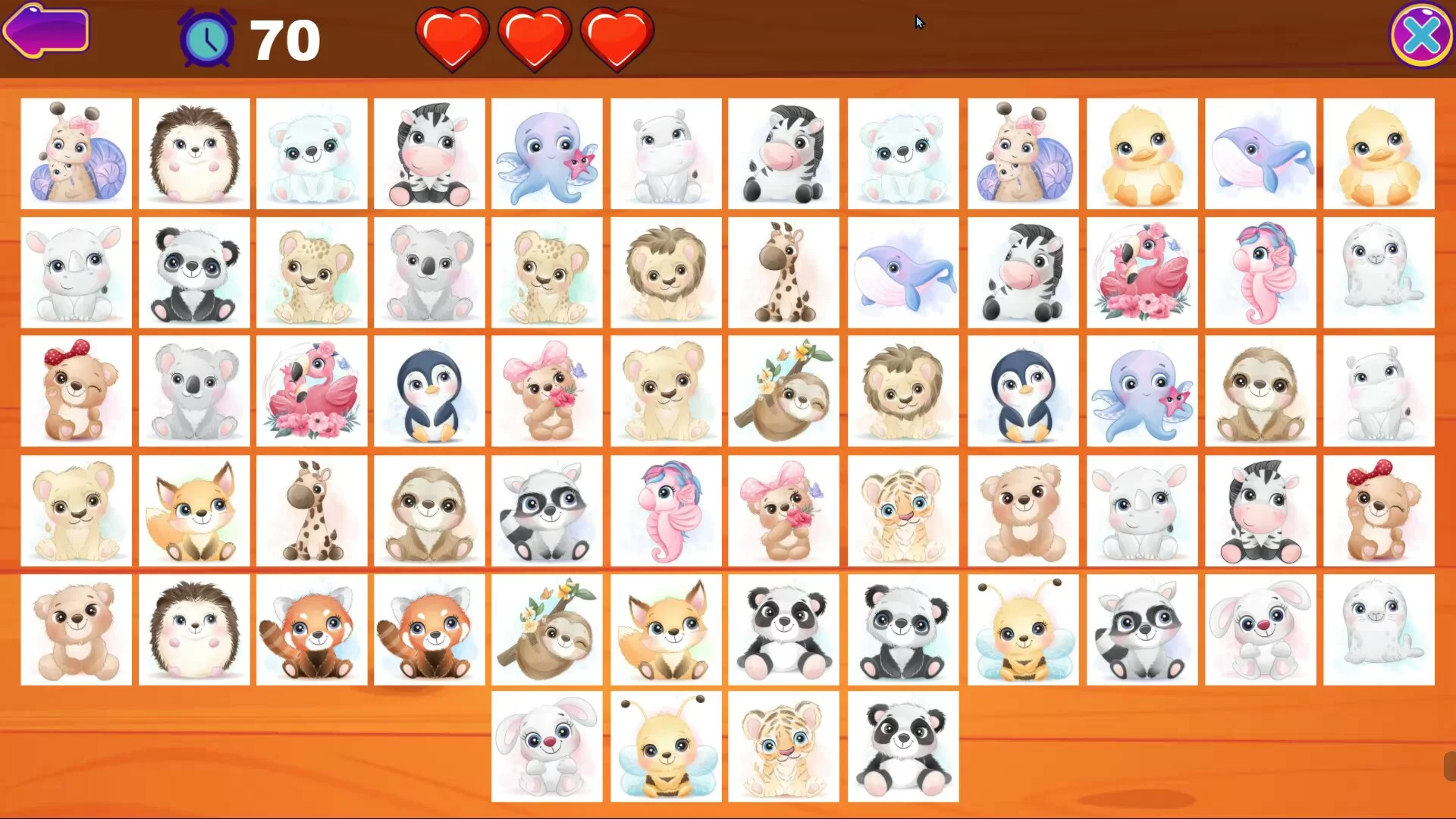 Изображение игры: Cute Animals Memory Card Game