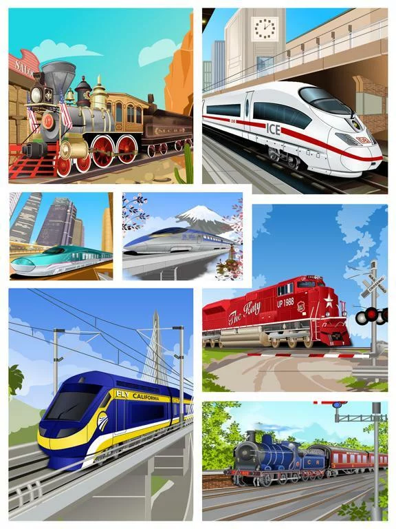 Изображение игры: Train Jigsaw Puzzles for Kids