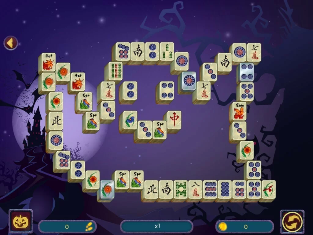 Изображение игры: Halloween Night Mahjong 2