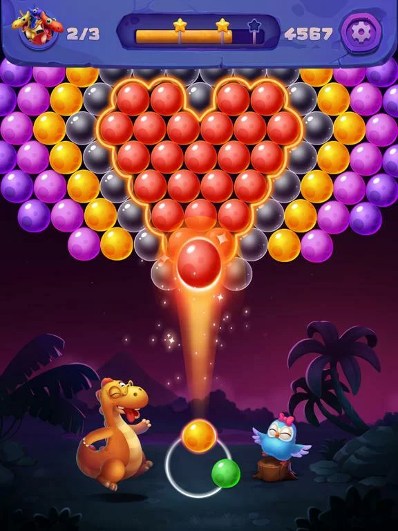Изображение игры: Dinosaurs Bubble Shooter