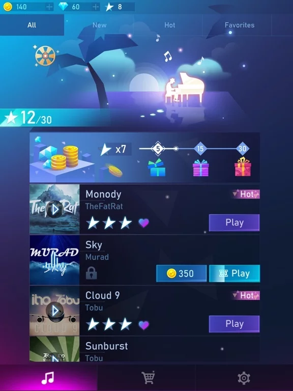 Изображение игры: Piano Fire