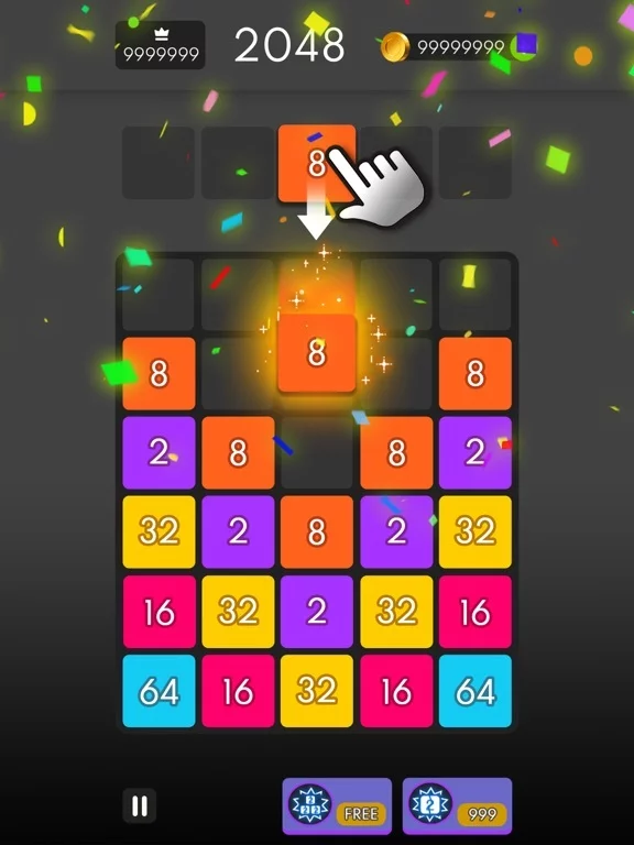 Изображение игры: Number Drop: X2 Blocks Merge